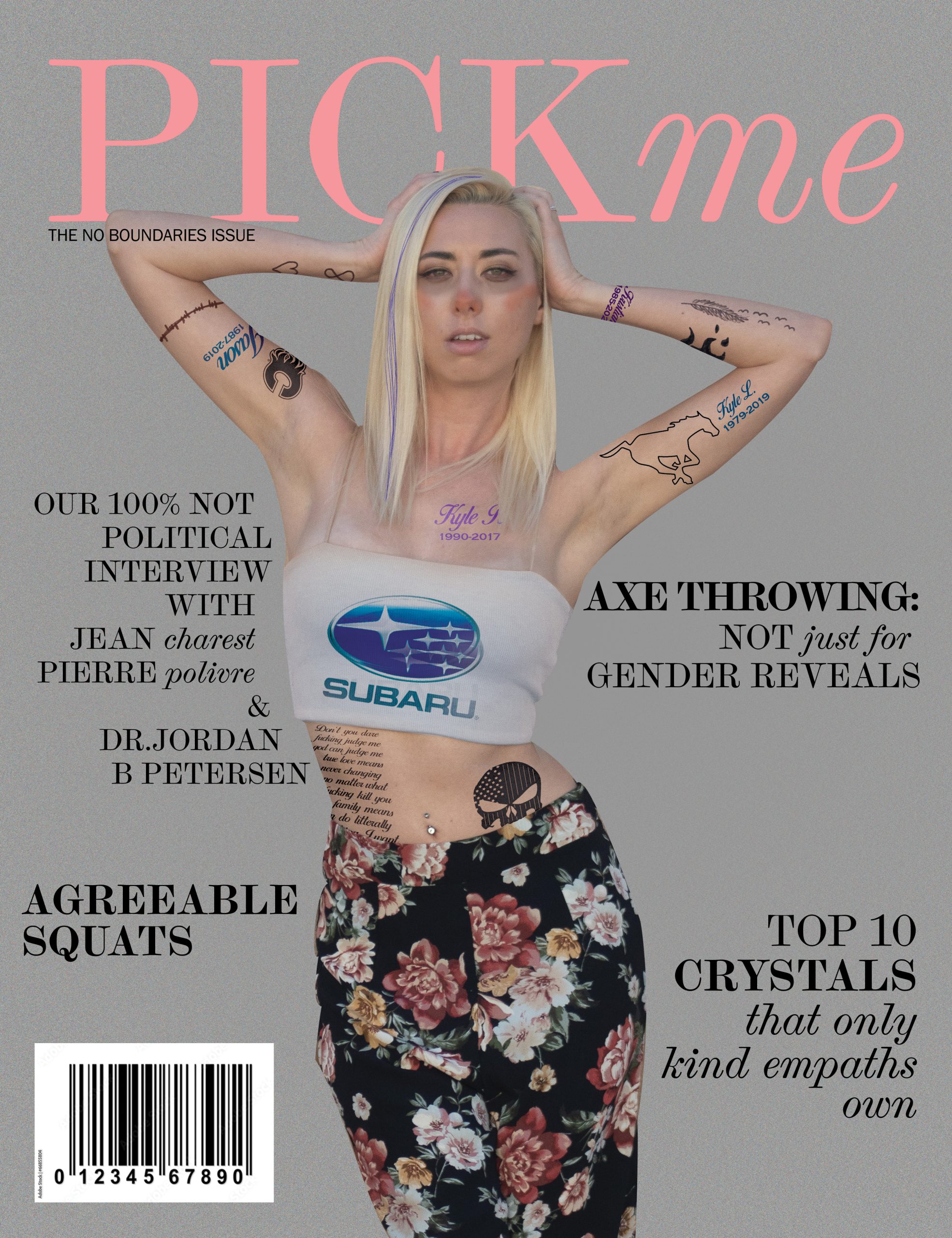 a fake magazine showing a racist titled Pick me magazine for chicks