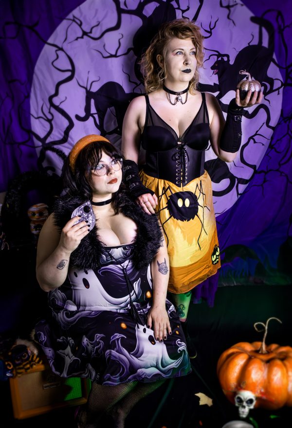 Victoria Banner and Mollie Risa dressed for halloween